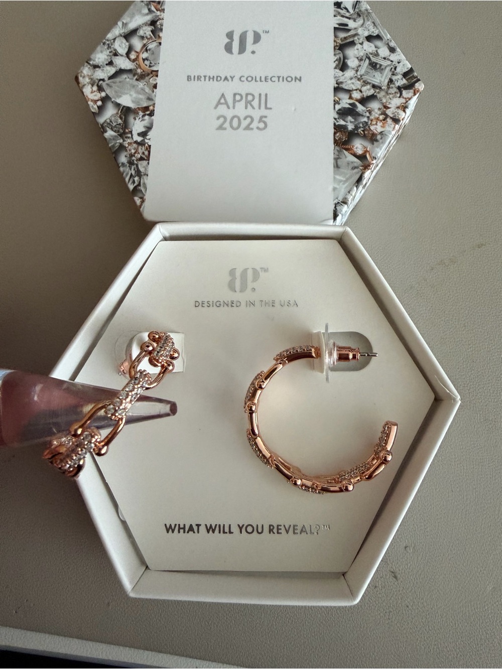Bomb Party April 2025 “Can’t Outshine Me” Earrings | CZ | Rose Gold